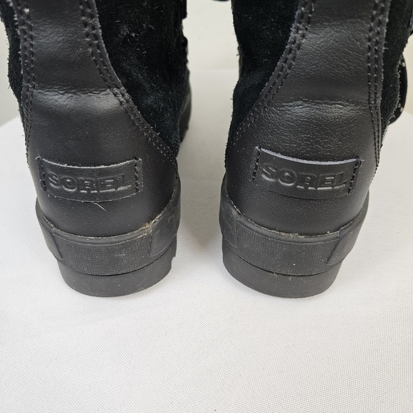 Sorel Tivoli 1vWP Winter Boots Size 7 Black White Fleece Lining - Picture 7 of 11